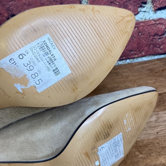 Top Shop Neutral Heeled Pointy Toe Suede Slip On Boot US 8.5 - Picture 12 of 16